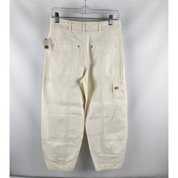 Anthropologie Pants Womens 2 Ivory The Carson Utility Barrel Leg (28x24) NWT - Picture 8 of 12